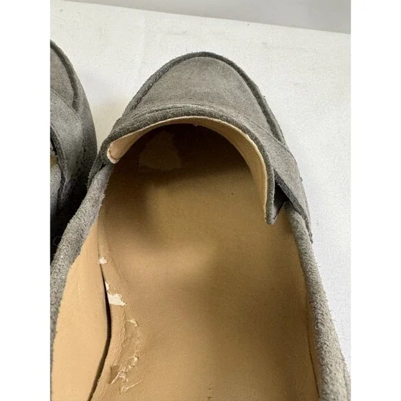 Talbots Corrine Women’s Suede Loafer Pumps Block Heel Size 8M Gray - Picture 15 of 16